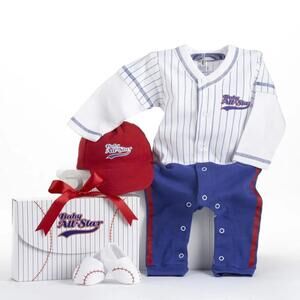 Baby Aspen Big Dreamzzz Baby BaseballTwo-Piece Layette Set 0-6 Months